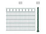 Doppelstabmattenzaun ARVOTEC "ESSENTIAL 120 zum Aufschrauben "Ring" mit Zierleiste", grün (dunkelgrün), H:120cm, Kunststoff, Stahl, Zaunelemente, Zaunhöhe 120 cm, Zaunlänge 2 - 60 m