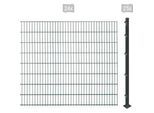 Doppelstabmattenzaun ARVOTEC "ESSENTIAL 163 zum Aufschrauben", grau (anthrazit), H:163cm, Kunststoff, Stahl, Zaunelemente, Zaunhöhe 163 cm, Zaunlänge 2 - 60 m