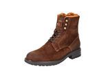 Schnürstiefelette PANTOFOLA D´ORO "Pantofola d'Oro Stiefelette Veloursleder", Herren, Gr. 44, braun (rotbraun), Veloursleder, Schuhe Schnürstiefelette