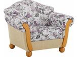 Sessel HOME AFFAIRE "Milano, bequemer Loungesessel, Landhaus-Stil, Holz-Chatosen und -Füße", beige (creme, flieder geblümt), B:102cm H:83cm T:81cm, Chenille (70% Polyacryl, 30% Polyester) auf Korpus und Zierkissen, Sitz und Rücken im Blumenmuster »Paradise« (100% Polyester);Chenille (70% Polyacryl, 30% Polyester), Sessel, Sessel