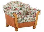 Sessel HOME AFFAIRE "Milano, bequemer Loungesessel, Landhaus-Stil, Holz-Chatosen und -Füße", bunt (terrakotta, geblümt), B:102cm H:83cm T:81cm, Chenille (70% Polyacryl, 30% Polyester) auf Korpus und Zierkissen, Sitz und Rücken im Blumenmuster »Paradise« (100% Polyester);Chenille (70% Polyacryl, 30% Polyester), Sessel, Sessel
