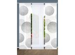 Schiebegardine HOME IN GREEN "GINNY" Gr. 1, grau, B:60cm H:245cm, Polyester, Gardinen, Schiebegardine, SET DIGITALDRUCK,BAMBUSOPTIK RECYCELT