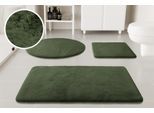 Badematte OTTO HOME "Lennja", oliv grün, H:25mm, Polyester, Badematten, Badematte, Badteppich, getuftet, Uni, antirutsch, flauschig wie Kaninchenfell