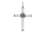 Kreuzanhänger "Kreuz, Pyramiden, Kugeloptik, Zirkonia schwarz, Silber 925", silber, GIORGIO MARTELLO MILANO, Schmuckanhänger, Herren, 6cm, Silber 925 (Sterlingsilber)