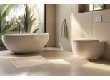 Badematte KAYOOM "Badematte Lagoon 125", beige, (50cm x 40cm ) (40cm x 80cm ), 1 Stk., Polypropylen, Badematten, Badematte, Kurzflor