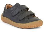 Barfußschuh FRODDO "Barefoot Base", Kinder, Gr. 24, blau (nachtblau), Leder, unifarben, Schuhe Barfußschuh, Klettschuh, Kindergartenschuh, Lauflernschuh mit Klettverschlüssen