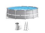 Intex Prisma Frame 26716NP - Ø366x99 cm - Aufstellpool rund + Filterpumpe und Leiter