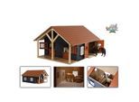 KidsGlobe Farming Pferdestall Holz, Maö´stab 1:24 - mit 2 Boxen, Werkstatt