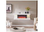 BALDERIA Elektrokamin Lumina - Wandkamin mit Heizung 1800 W, weiss
