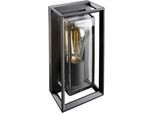 Außen-Wandleuchte HEITRONIC "Alicante", grau (anthrazit), B:13,1cm H:26,5cm T:11,8cm, Leuchten, Wand-Außenleuchte,Echtglas,exkl. Leuchtmittel wechselbar