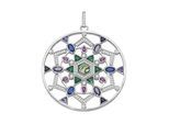 Kettenanhänger "Mandala, Silber 925", bunt (mehrfarbig), GIORGIO MARTELLO MILANO, Schmuckanhänger, Damen, 4,5cm, Silber 925 (Sterlingsilber), Kettenanhänger