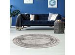 Teppich CARPET CITY "Noa 9341" Gr. 10, grau, H:11mm Ø:160cm, Kunstfaser, Teppiche, Teppich, Kurzflor, Modern, Weicher For, Pflegeleicht