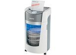 Leitz IQ OptiMax Office Aktenvernichter, Mikropartikelschnitt 2 x 15 mm, P-5, 35 l, 10 Blatt Schnittleistung, Rotationstechnologie, mit Rollen, weiss