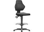 Arbeitsdrehstuhl Allrounder, o. Armlehnen, Permanentkontakt, m. Gleitern, Kunstleder, schwarz