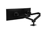 Monitorarm Ergotron LX Pro Dual, für 2 Displays nebeneinander, bis 27″, neig-/schwenk-/drehbar, höhenverstellbar, Tischhalterung, VESA, Metall, schwarz