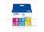 Original Brother Tintenflaschen BTD180CLVAL, Multipack, cyan, magenta, gelb, ca. 5000 Seiten je Farbe