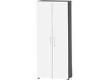 Schäfer Shop Select Schrank SET UP, 6 OH, abschliessbar, B 800 x T 420 x H 2196 mm, graphit/weiss