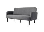 Dreisitzer Sofa meet by Paperflow LISBOA, Stoffbezug grau, Fussgestell schwarz, B 1760 x T 815 x H 830 mm