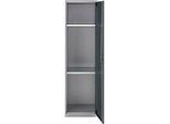 Schäfer Shop Genius Mehrzweckschrank FS, modular, individuell erweiterbar, 2 Fachböden, bis 250 kg, B 545 x T 520 x H 1950 mm, Stahl, weissaluminium/anthrazitgrau