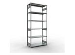 Schulte MULTIplus250 Steckregal, Grundregal, 7 Fachböden, bis 250 kg je Fachboden, werkzeuglos montierbar B 1300 x T 600 x H 3000, silbergrau