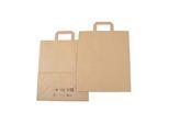 Elco Papiertasche mit Flachhenkel, Kraftpapier, L 170 x B 320 x H 380 mm, 200 Stück, braun