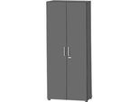 Schäfer Shop Select Schrank SET UP, 6 OH, abschliessbar, B 800 x T 420 x H 2196 mm, graphit/graphit