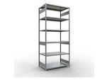 Schulte MULTIplus250 Steckregal, Grundregal, 7 Fachböden, bis 250 kg je Fachboden, werkzeuglos montierbar B 1300 x T 800 x H 3000, silbergrau