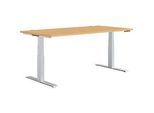 Schäfer Shop Genius Schreibtisch MODENA FLEX, elektrisch höhenverstellbar, Rechteck, T-Fuss, B 1600 x T 800 mm, Ahorn/weissalu