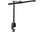LED-Schreibtischlampe mit Klemme – dimmbar, 3 Farbtemperaturen, CRI 95, USB, 7 W, 230 V, Aluminium schwarz