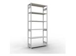 Schulte MULTIplus250 Steckregal, Grundregal, 7 Fachböden, bis 250 kg je Fachboden, werkzeuglos montierbar, B 1300 x T 500 x H 3000, lichtgrau