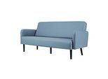 Dreisitzer Sofa meet by Paperflow LISBOA, Stoffbezug blau, Fussgestell schwarz, B 1590 x T 550 x H 430 mm