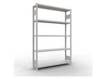 Schulte MULTIplus250 Steckregal, Grundregal, 5 Fachböden, bis 250 kg je Fachboden, werkzeuglos montierbar B 1300 x T 300 x H 2000, lichtgrau