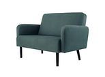Zweisitzer Sofa meet by Paperflow LISBOA, Stoffbezug grün, Fussgestell schwarz, B 1240 x T 815 x H 830 mm
