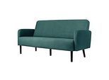 Dreisitzer Sofa meet by Paperflow LISBOA, Stoffbezug grün, Fussgestell schwarz, B 1590 x T 550 x H 430 mm