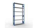 Schulte MULTIplus250 Steckregal, Grundregal, 6 Fachböden, bis 250 kg je Fachboden, werkzeuglos montierbar, B 1300 x T 300 x H 2500, enzianblau/verzinkt