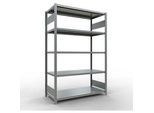 Schulte MULTIplus250 Steckregal, Grundregal, 5 Fachböden, bis 250 kg je Fachboden, werkzeuglos montierbar B 1300 x T 600 x H 2000, silbergrau