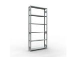 Schulte MULTIplus250 Steckregal, Grundregal, 7 Fachböden, bis 250 kg je Fachboden, werkzeuglos montierbar B 1300 x T 300 x H 3000, silbergrau