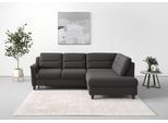 Ecksofa SIT & MORE "Farö L-Form", grau (fango), B:251cm H:90cm T:187cm, Sofas, Ecksofa, inklusive Federkern, wahlweise mit Bettfunktion und Bettkasten