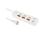 Eglo Steckdosenleiste , Weiss , Textil , 22.8x3.8x5.5 cm , jeder Anschluss separat schaltbar , Lampen & Leuchten, Leuchtenzubehör