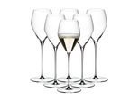 Champagnerglas "Champagner Weingläser Veloce 327 ml 6er Set transparent", bunt (transparent), B:8,6cm H:24,7cm Ø:8,6cm, Glas, RIEDEL THE WINE GLASS COMPANY, Trinkgefäße, Champagnerglas, Spülmaschinengeeignet