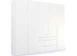 Drehtürenschrank RAUCH "Kleiderschrank Schrank Garderobe Wäscheschrank PURISMA", weiß (alpinweiß), B:251cm H:223cm T:60cm, Holzwerkstoff, Schränke, Drehtürenschrank, mit Schubladen und umfangreichem Zubehör MADE IN GERMANY