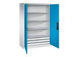 C+P Schwerlastschrank mit Schubladen Acurado, 1950x1200x600mm, 7035/5012 ; C + P Möbelsysteme (8932-523|S10173)