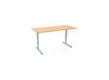 STIER Elektrisch Höhenverstellbarer Schreibtisch 501-53 160x80cm, Doppel-Teleskop, Buche mel., 63-123cm (904327)