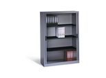 C+P Akten-Sideboard Omnispace mit Rollladen, 4 Ordnerhöhen, H1660xB1200xT420mm Weißaluminium ; C + P Möbelsysteme (3213-00|S10050)
