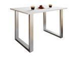 Mid.you Esstisch, Silber, Weiß, Metall, Holzwerkstoff, rechteckig, U-Form, 50x76x110 cm, Esszimmer, Tische, Esstische