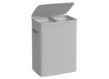 Boxxx Wäschekorb Songmics, Grau, Kunststoff, Textil, 170 L, rechteckig, 56x75x40 cm, Tragegriffe, Deckel, Ordnen & Aufbewahren, Wäschekörbe & Tonnen