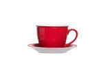 Tasse RITZENHOFF & BREKER "Milchkaffee Tasse mit Untertasse Doppio 350 ml", rot, 2 tlg., Porzellan, Trinkgefäße, Tasse