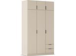 Kleiderschrank RAUCH "Drehtürenschrank Schrank Garderobe Ankleide Schlafzimmer LAGOA", beige (champagner), B:136cm H:235cm T:54cm, Holzwerkstoff, Schränke, Kleiderschrank, mit geräumigen Schubladen, optional mit Aufsatz MADE IN GERMANY
