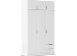 Kleiderschrank RAUCH "Drehtürenschrank Schrank Garderobe Ankleide Schlafzimmer LAGOA", alpinweiß, B:136cm H:235cm T:54cm, Holzwerkstoff, Schränke, Kleiderschrank, mit geräumigen Schubladen, optional mit Aufsatz MADE IN GERMANY