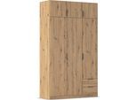 Kleiderschrank RAUCH "Drehtürenschrank Schrank Garderobe Ankleide Schlafzimmer LAGOA", eiche artisan, B:136cm H:235cm T:54cm, Holzwerkstoff, Schränke, Kleiderschrank, mit geräumigen Schubladen, optional mit Aufsatz MADE IN GERMANY